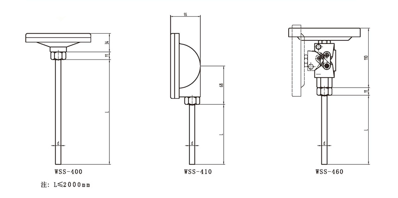 WSS工業雙金屬溫度計（通用型無固定裝置）_http://www.ttwn.com.cn_雙金屬溫度計_第3張