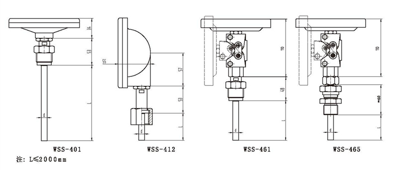 WSS工業雙金屬溫度計（通用型螺紋式）_http://www.ttwn.com.cn_雙金屬溫度計_第3張