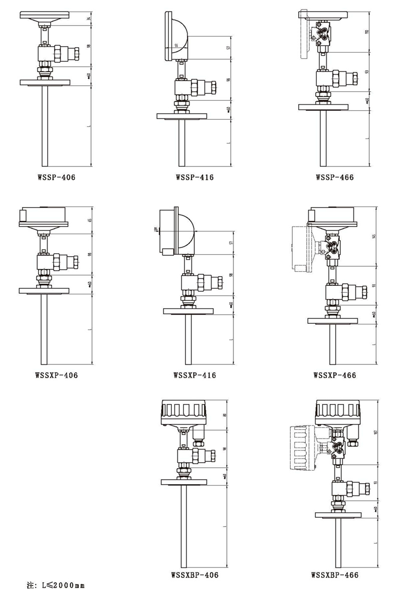 WSSX工業雙金屬溫度計（一體化型法蘭式）_http://www.ttwn.com.cn_雙金屬溫度計_第3張