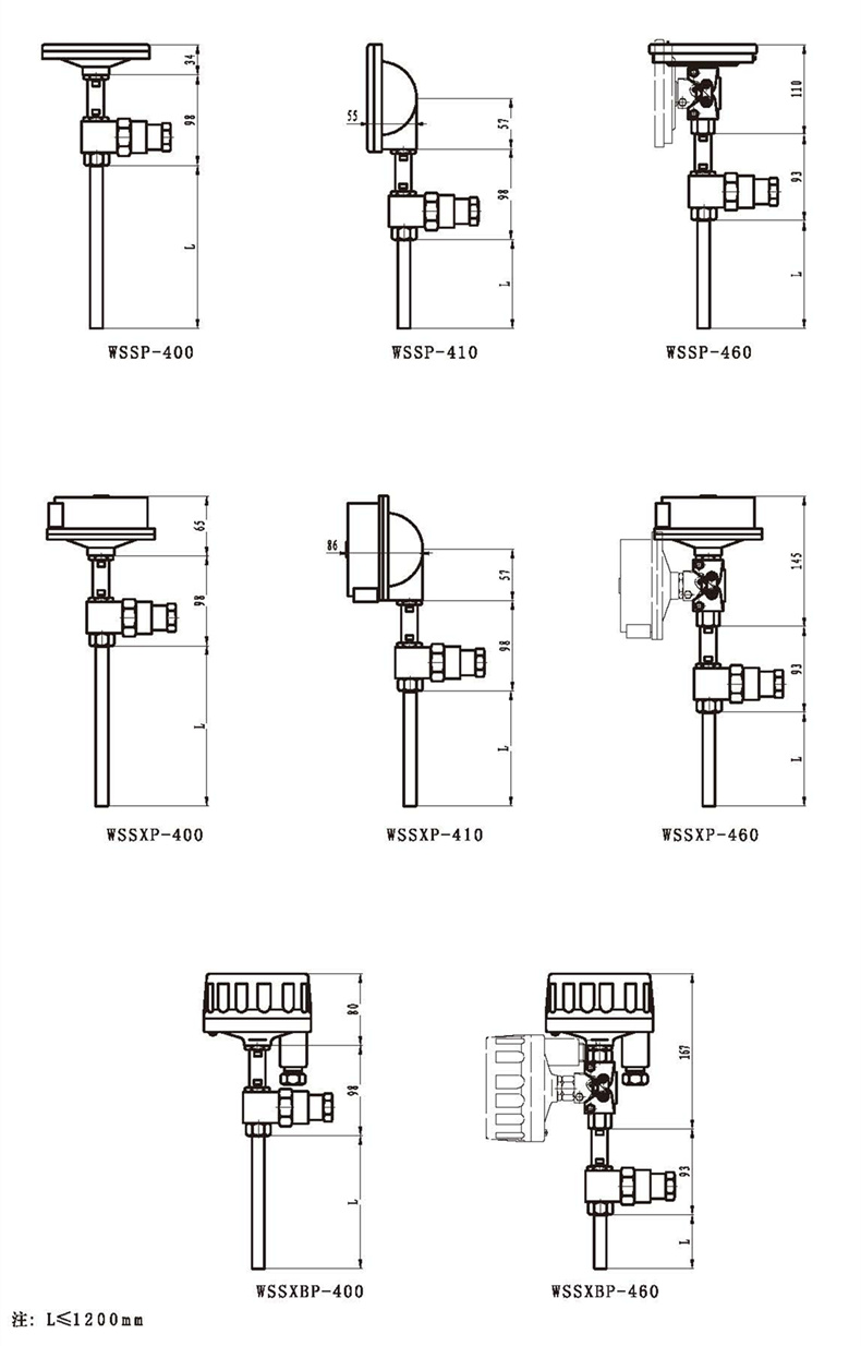 WSSX工業(yè)雙金屬溫度計(jì)（一體化型無(wú)固定裝置）_http://www.ttwn.com.cn_雙金屬溫度計(jì)_第3張